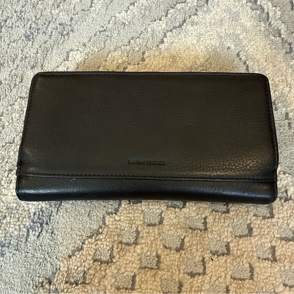 Rolfs black leather wallet Checkbook Holder Kisslock Large - Picture 4 of 7